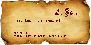 Lichtman Zsigmond névjegykártya